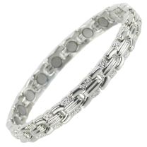 Sisto-X Copper Alloy with Chrome Finish Bracelet Hi Strength NdFeB Ladies 10 Magnets Therapy